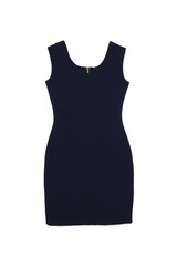 classic dark blue female dress isolated on white