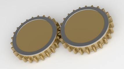 Gears in color gold