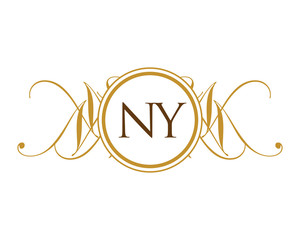 NY Luxury Ornament Initial Logo