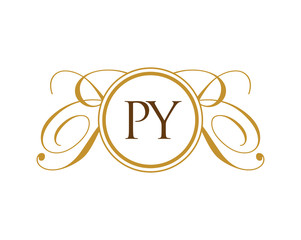 PY Luxury Ornament Initial Logo