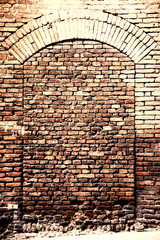 the old brickwork. Door. Background