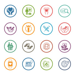 Medical and Health Care Icons Set. Flat Design.