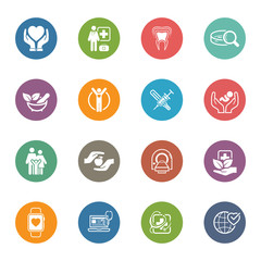 Medical and Health Care Icons Set. Flat Design.