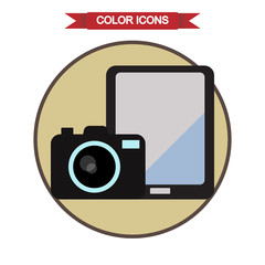 Camera and tablet icon