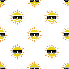 Sun with sunglasses icon