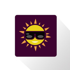 Sun with sunglasses icon