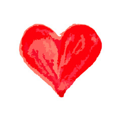 big hearts for St. Valentine day watercolor effect