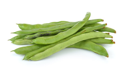 green bean on white background