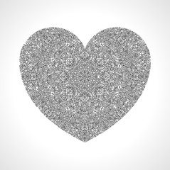 intricate pattern gray design heart mehendi