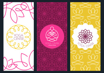 Background, flyer or banner template for for yoga studio, beauty