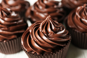Chocolate cupcakes closeup
