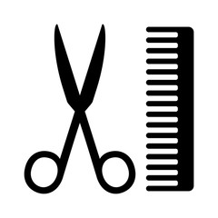 Hairstylist or hairdresser salon flat icon for apps, barbershops and websites