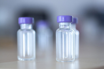 Phials of insulin medication bottles