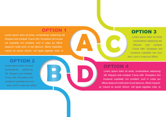 Vector background with four choices ABCD