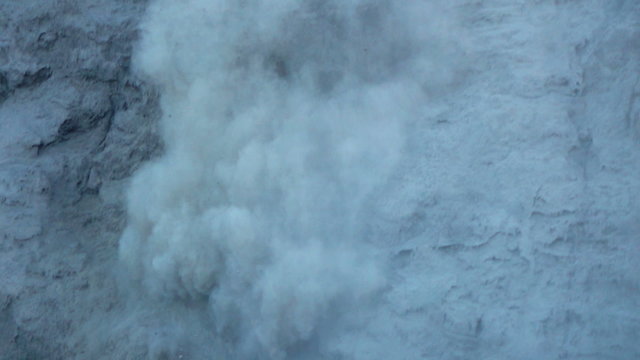 Avalanche falling down of volcano, super slow motion 240fps
