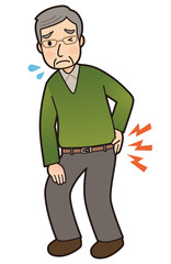 シニア男性　腰痛