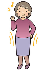 健康な高齢者　女性　元気