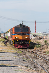 Fototapeta premium Diesel electric locomotive of rapid train