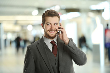Young Businessman on the cell phone