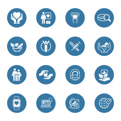 Medical and Health Care Icons Set. Flat Design.