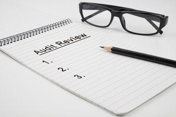 Audit review list, business concept