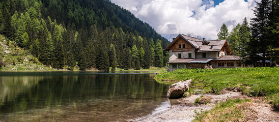 Obraz premium Nambino lake, Dolomites