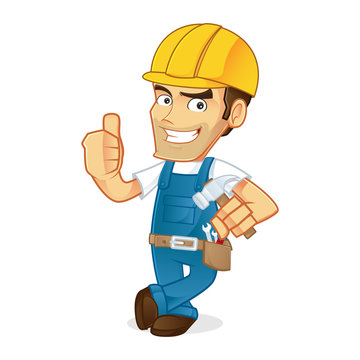 Cartoon illustration of a Handyman