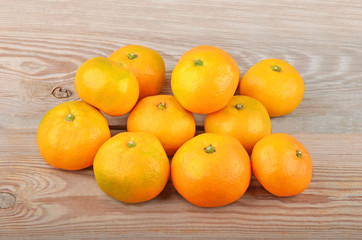 Mandarin on wooden background