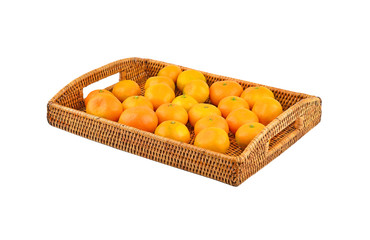 Mandarin on wickered tray