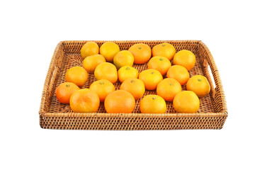 Mandarin on wickered tray