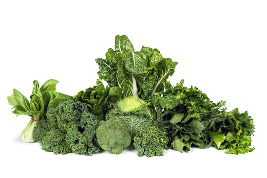 Leafy Green Vegetables Isolated