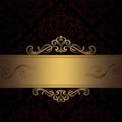 Decorative background with gold ornamental border.