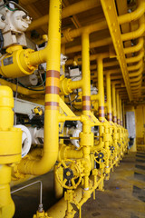 Valves manual in the process. Production process used manual valve to control the system