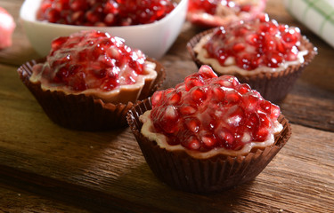 Cupcakes with pomegranate