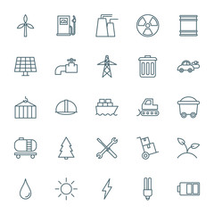 Ecology and industry vector icons set