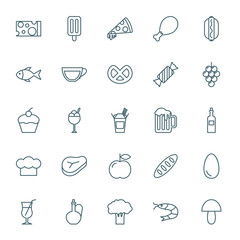 Food vector icons set