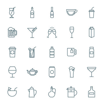 Drinks vector icons set