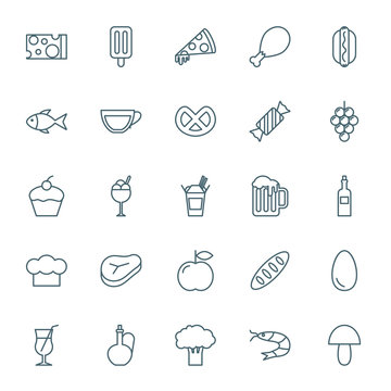 Food vector icons set