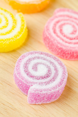 Jelly sweet, flavor fruit, candy dessert colorful.