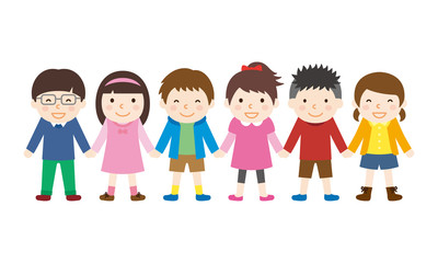 手をつなぐ子供たち