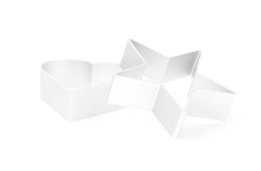 Pastry cutters isolated on white.