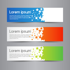 simple colorful horizontal banners - with modern motive