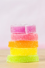 Jelly sweet, flavor fruit, candy dessert colorful.