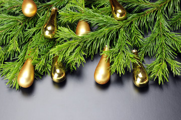 New Year tree toy ball background