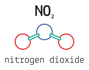NO2 nitrogen dioxide molecule