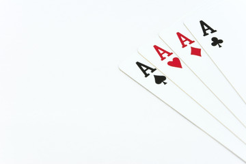 Playing cards on a white background