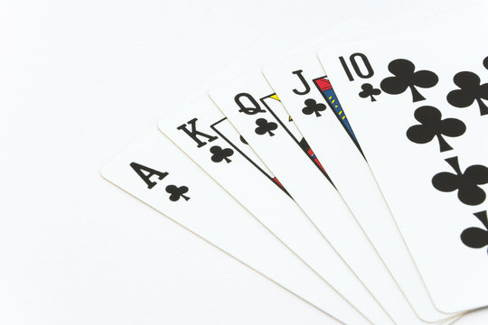 Playing cards on a white background