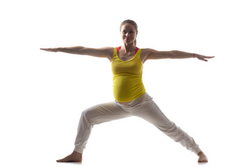 Obraz premium Prenatal Yoga, Virabhadrasana 2