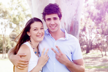 Young couple in the park