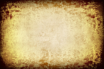 Grunge sepia colored background design with smoked edges.